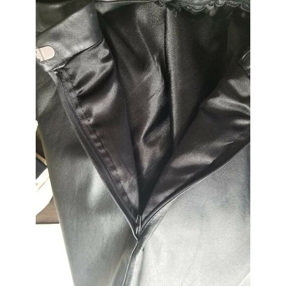 TERRY LEWIS Leather Pants Womens 10 Straight High Rise VTG 90's Grunge Bikerchic - Picture 5 of 8